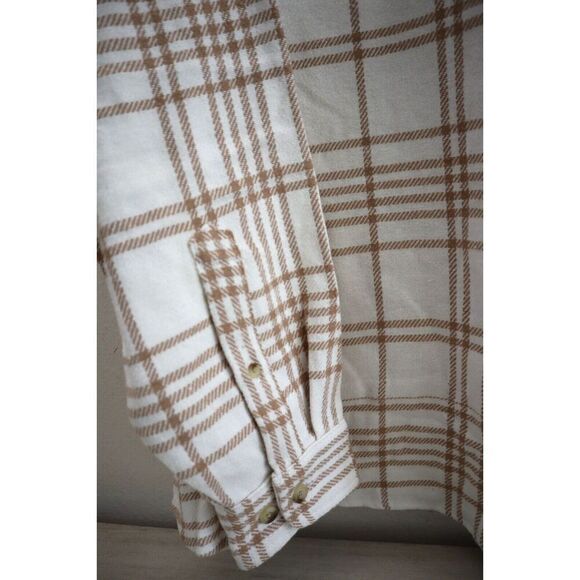 ASOS Design Men Sz L Ecru White Extreme Oversized Brushed Flannel L/S Shirt - Picture 4 of 8